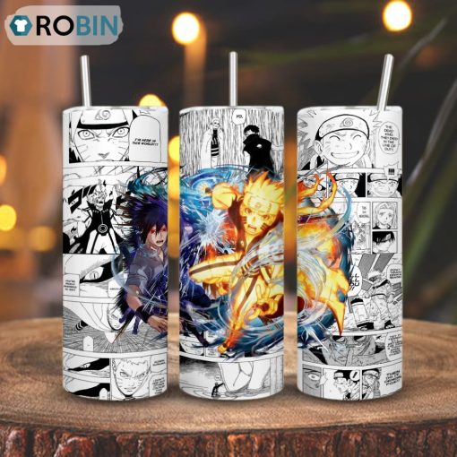 Sasuke Uchiha And Naruto Uzumaki Skinny Tumbler, Naruto Ultimate Ninja Blazing Gift