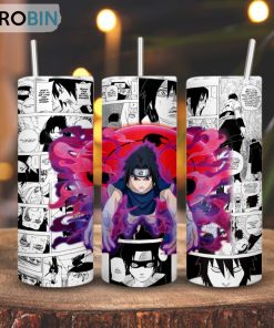 Sasuke Uchiha Mangekyou Sharingan Skinny Tumbler, Anime Naruto Character Gift Sasuke Uchiha Mangekyou Sharingan Skinny Tumbler, Anime Naruto Character Gift