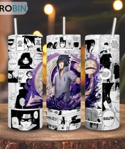 Sasuke Uchiha Rinnegan Skinny Tumbler, Naruto Shippuden Anime Gift