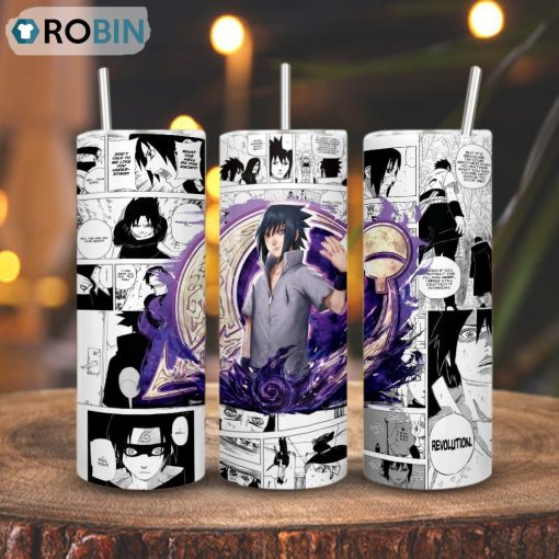 Sasuke Uchiha Rinnegan Skinny Tumbler, Naruto Shippuden Anime Gift