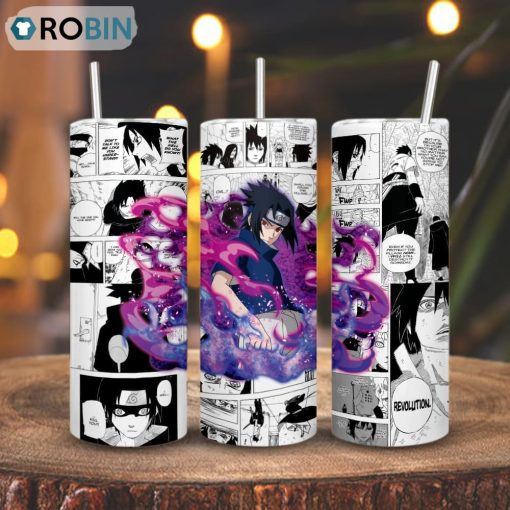 Sasuke Uchiha Sharingan Skinny Tumbler, Naruto Shippuden Gifts