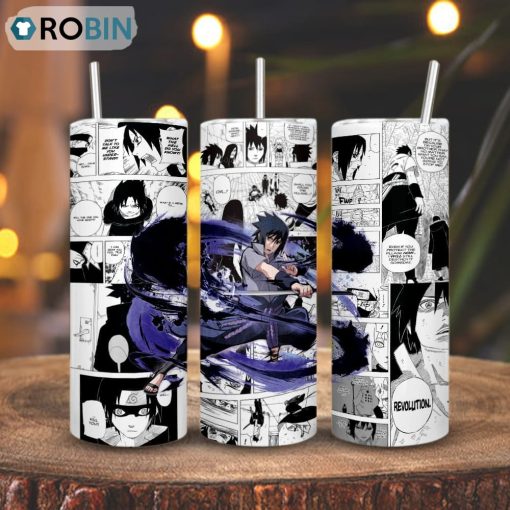 Sasuke Uchiha Skinny Tumbler, Anime Naruto Gift