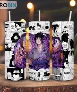 Sasuke Uchiha Skinny Tumbler, Naruto Shippuden Gift
