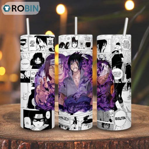 Sasuke Uchiha Skinny Tumbler, Naruto Shippuden Gift
