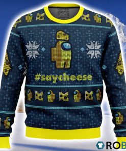 Say Cheese Among Us Ugly Christmas Sweater 3D