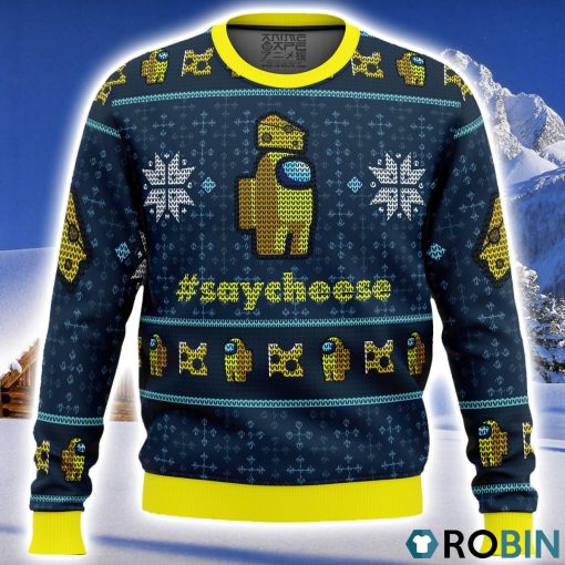 Say Cheese Among Us Ugly Christmas Sweater 3D