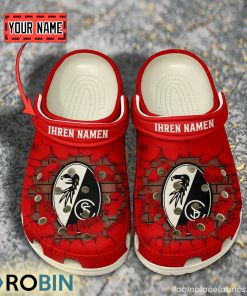 SC Freiburg Break Cracked Hole Design Crocs Shoes