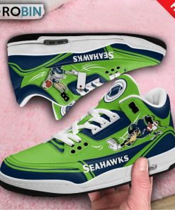 Seattle Seahawks Bugs Bunny Jordan 3 Sneakers