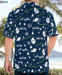Seattle Seahawks Christmas Pattern Button Shirt, Seahawks Fan Shirt