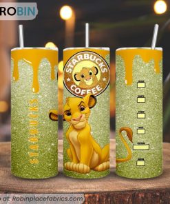 Simba Kid Starbucks Coffee 3D Printed Skinny Tumbler, The Lion King Tumbler