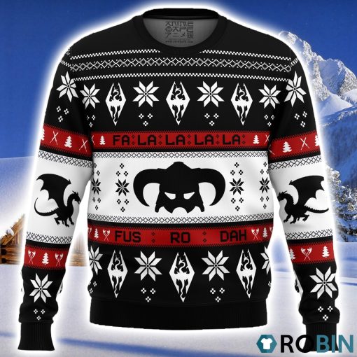 Skyrim Fusrodah Ugly Christmas Sweater 3D