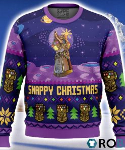 Snappy Christmas Infinity Gauntlet Marvel Ugly Christmas Sweater 3D