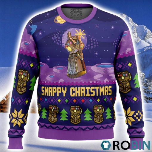 Snappy Christmas Infinity Gauntlet Marvel Ugly Christmas Sweater 3D