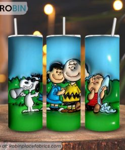 Snoopy 3D Puff 3D Printed Skinny Tumbler, Peanuts Cartoon 3D Tumbler