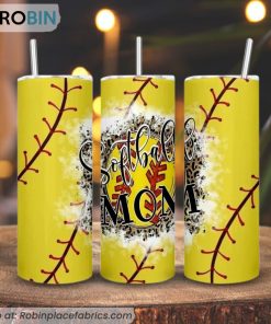 Softball Mom Leopard 3D Printed Skinny Tumbler, Mother’s Day Softball Tumbler