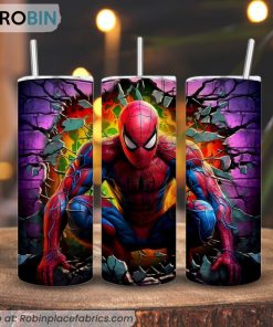 Spider Man Colorful 3D Printed Skinny Tumbler, Superhero Tumbler