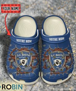 Sporting Club di Bastia Break Cracked Hole Design Crocs Shoes