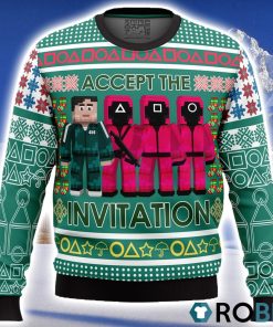 Squid Game Invitation Ugly Christmas Sweater 3D