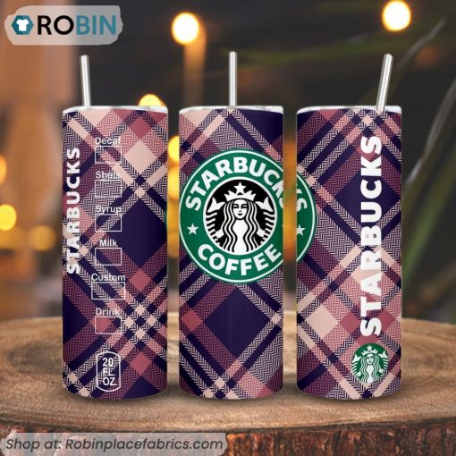 Starbucks Check Plaid 3D Printed Skinny Tumbler
