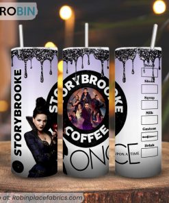 Storybooke Coffee 3D Printed Skinny Tumbler, Once Upon A Time Straight And Tapered Tumbler