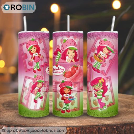 Strawberry Shortcake Catoon 3D Printed Skinny Tumbler