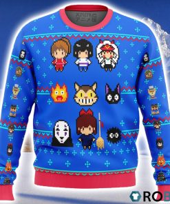 Studio Ghibli Blue Ugly Christmas Sweater 3D
