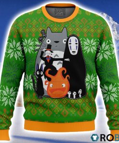 Studio Ghibli Miyazaki Squad Ugly Christmas Sweater 3D