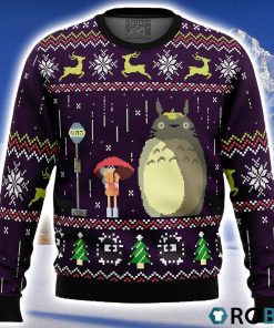 Studio Ghibli Totoro Rain Miyazaki Ugly Christmas Sweater 3D Studio Ghibli Totoro Rain Miyazaki Ugly Christmas Sweater 3D