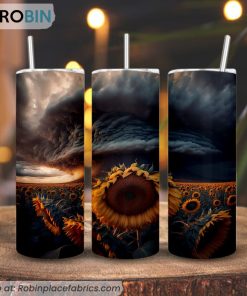 Sunflower Storm 3D Printed Skinny Tumbler