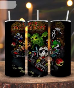 Super Horror Kart 3D Printed Skinny Tumbler, Freddy Krueger, Jason Voorhees, Cthulhu 3D Printed Skinny Tumbler