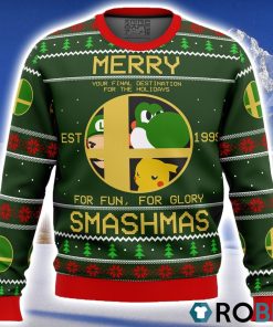 Super Smash Bros Merry Smashmas Ugly Christmas Sweater 3D