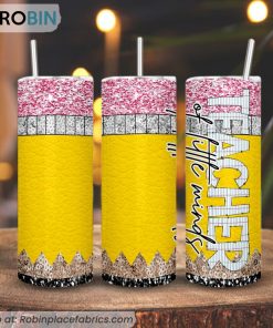 Teacher Of Little Minds 3D Printed Skinny Tumbler, Inspirational Teacher Quotes Tumbler