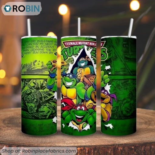 Teenage Mutant Ninja Turtles 20 Oz 3D Printed Skinny Tumbler, Ninja Turtles 3D Printed Skinny Tumbler File