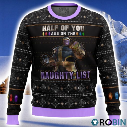 Thanos Naughty List Ugly Christmas Sweater 3D