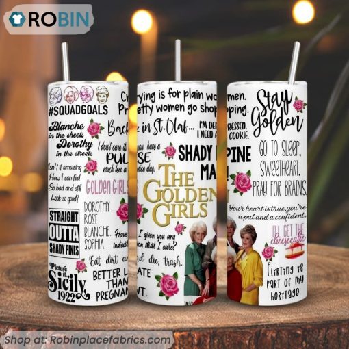 The Golden Girls 3D Printed Skinny Tumbler, American Sitcom Tumbler
