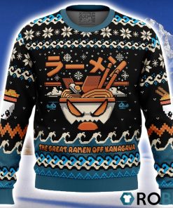 The Great Ramen Off Kanagawa Ramen Ugly Christmas Sweater 3D