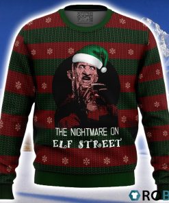 The Nightmare On Elf Street Freddy Krueger Ugly Christmas Sweater 3D
