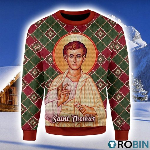Thomas the Apostle Christmas Ugly Sweater 3D