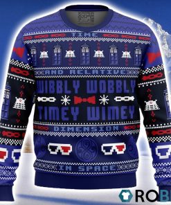 Timey Wimey Doctor Who Ugly Christmas Sweater 3D