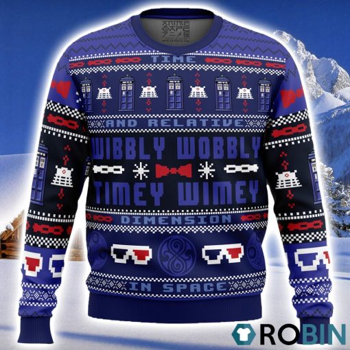 Timey Wimey Doctor Who Ugly Christmas Sweater 3D