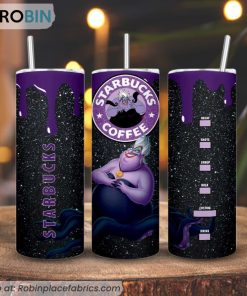 Ursula Starbucks Coffee 3D Printed Skinny Tumbler, Sea Witch Disney Tumbler