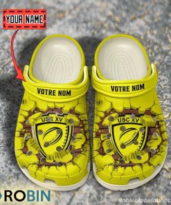 US Carcassonne Break Cracked Hole Design Crocs Shoes