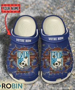 USL Dunkerque Break Cracked Hole Design Crocs Shoes