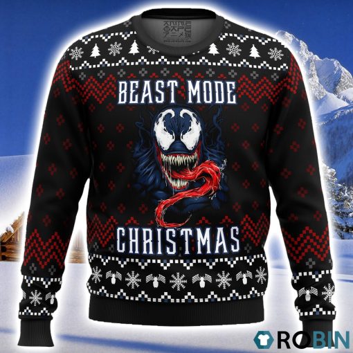 Venom Beast Mode Christmas Ugly Christmas Sweater 3D
