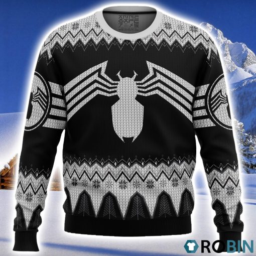 Venom Marvel Venom Symbol Ugly Christmas Sweater 3D