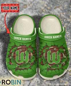 VfL Wolfsburg Break Cracked Hole Design Crocs Shoes