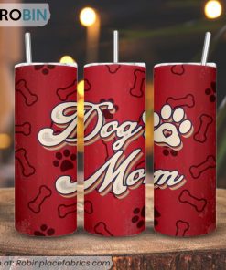 Vintage Dog Mom 3D Printed Skinny Tumbler, Dog Lover Tumbler