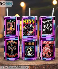 Vintage Rock Band 3D Printed Skinny Tumbler, Heavy Metal Tumbler