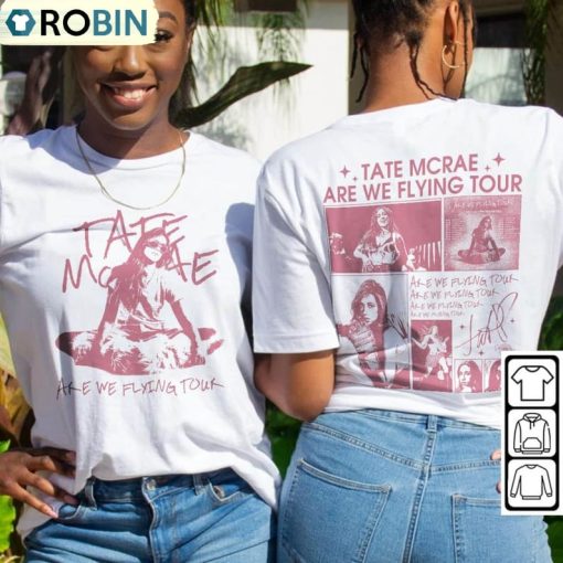 Vintage V Are We Flying 2023 Tour Music T Shirt, Tate Mcrae Shirt Long Sleeve