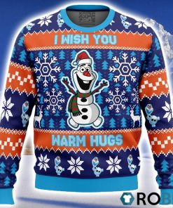 Warm Hugs Frozen Ugly Christmas Sweater 3D